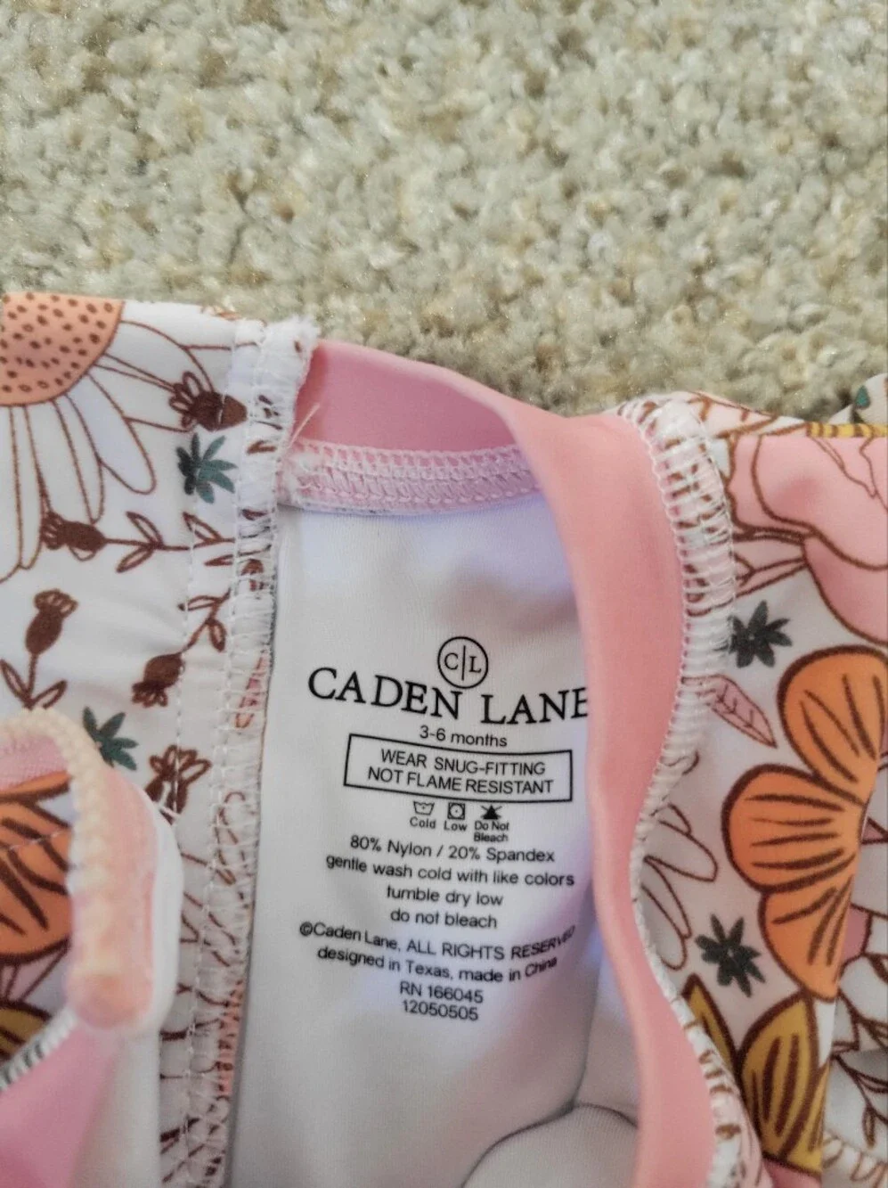 NWT Caden Lane Baby Boho Floral Ruffle Swim Rashguard (Only) Matching Set Avail.